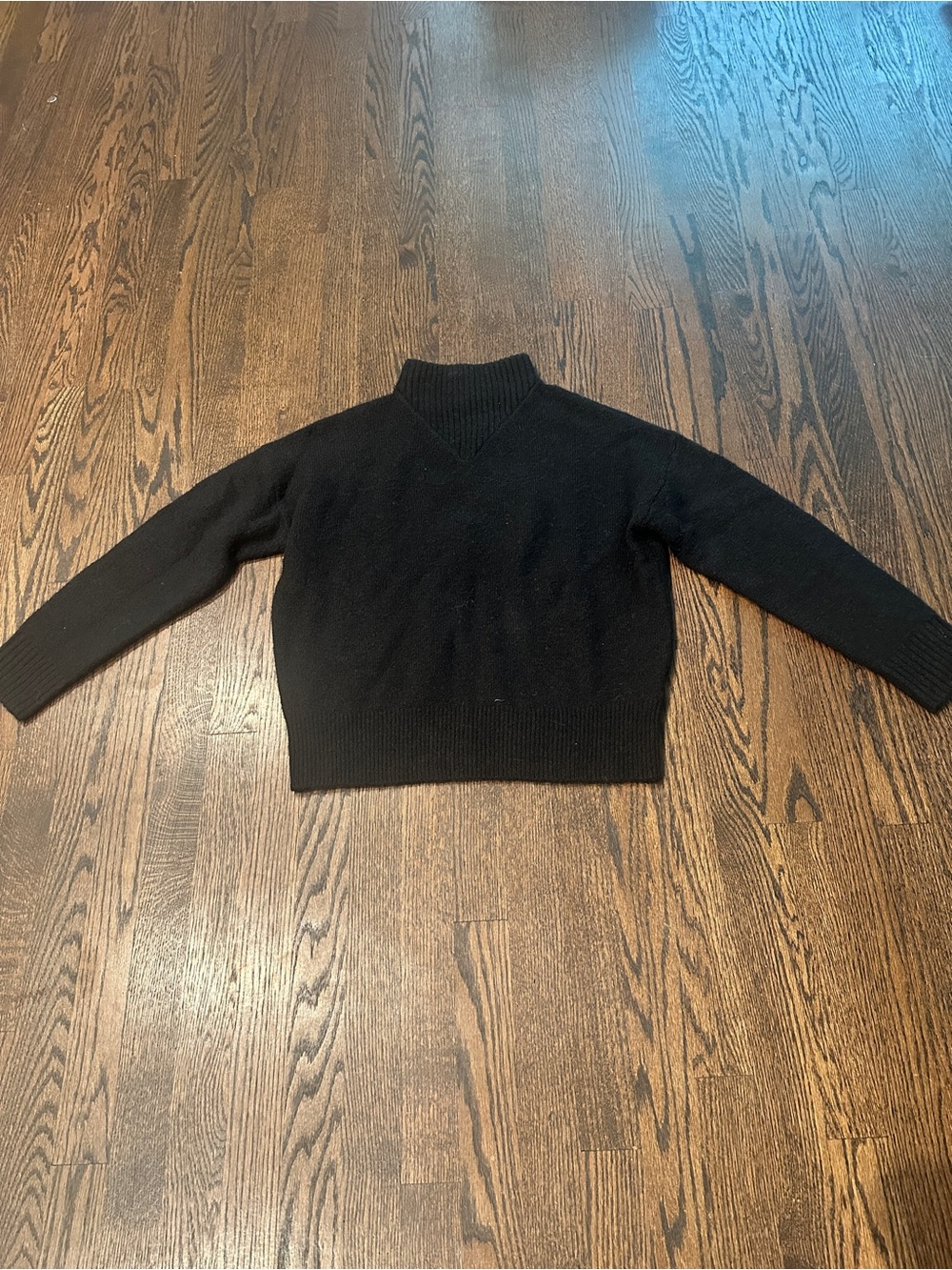 Madewell Dillon Black Mock-Turtleneck Pullover Sweater - 24% wool 4% alpaca